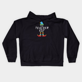 The Teacher Elf Matching Family Group Christmas Party Kids Hoodie